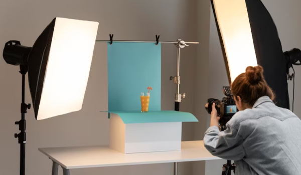 Photographer Doing a Subject Shoot in the Studio